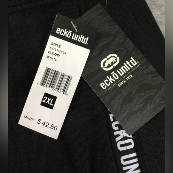 Ecko Unlimited Black w/ White Camo Sweatpants Size XXL EO31G624 - Picture 4 of 10